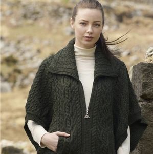 Aran Crafts funnel neck jacket